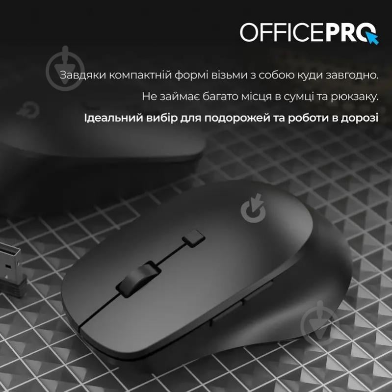 Миша OfficePro M305B Silent Click Ergonomic Wireless black (M305B) - фото 6