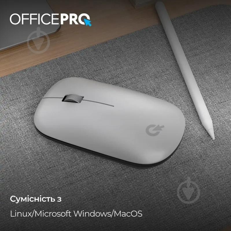 Мышь OfficePro M225S Silent Click Wireless silver (M225S) - фото 4