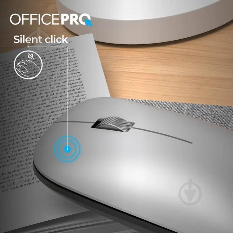 Мышь OfficePro M225S Silent Click Wireless silver (M225S) - фото 9