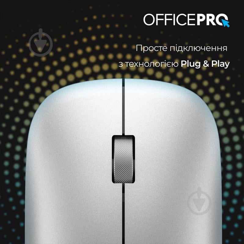 Мышь OfficePro M225S Silent Click Wireless silver (M225S) - фото 11