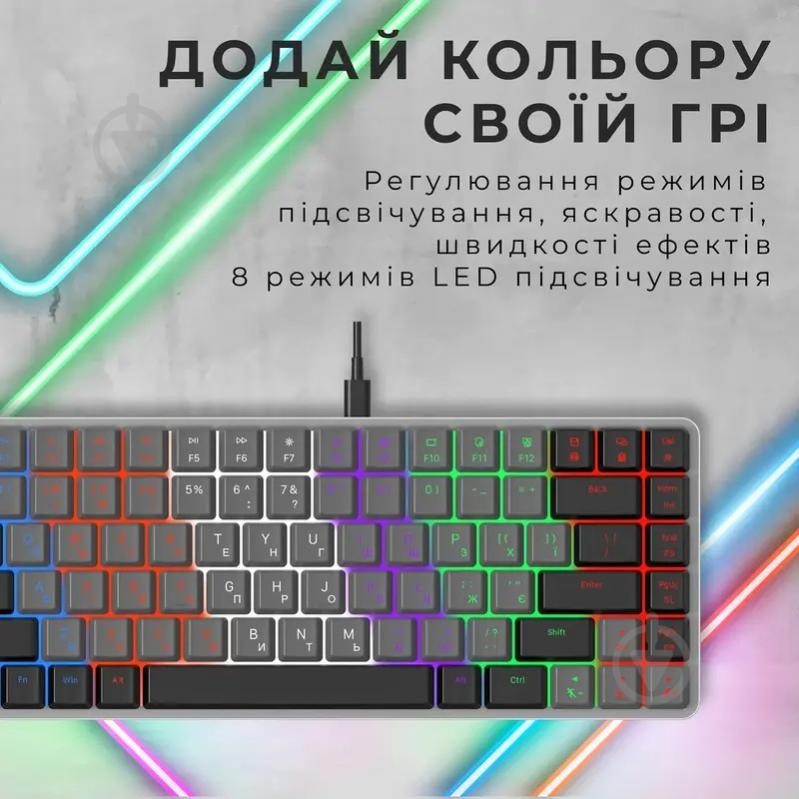 Клавиатура игровая GamePro MK140R Red Swich Low Profile (MK140R) grey - фото 4