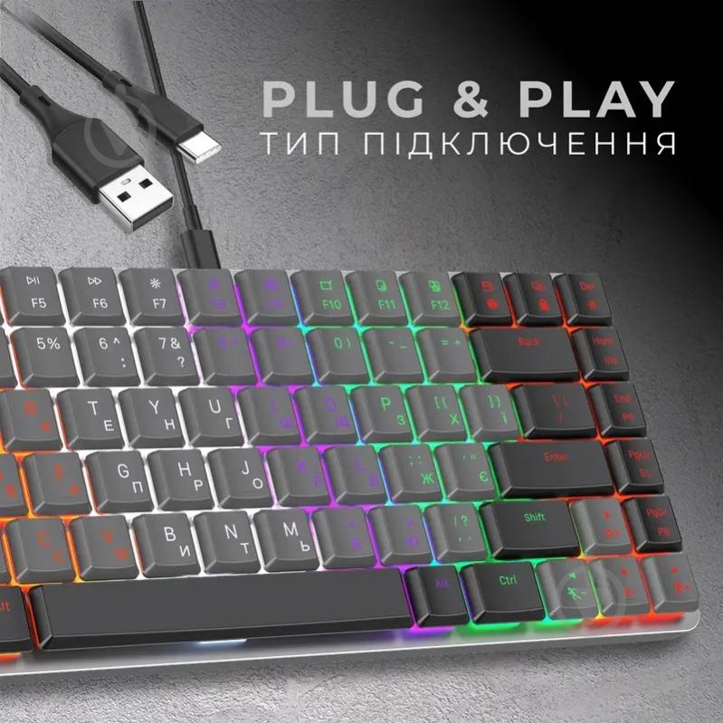 Клавиатура игровая GamePro MK140R Red Swich Low Profile (MK140R) grey - фото 13