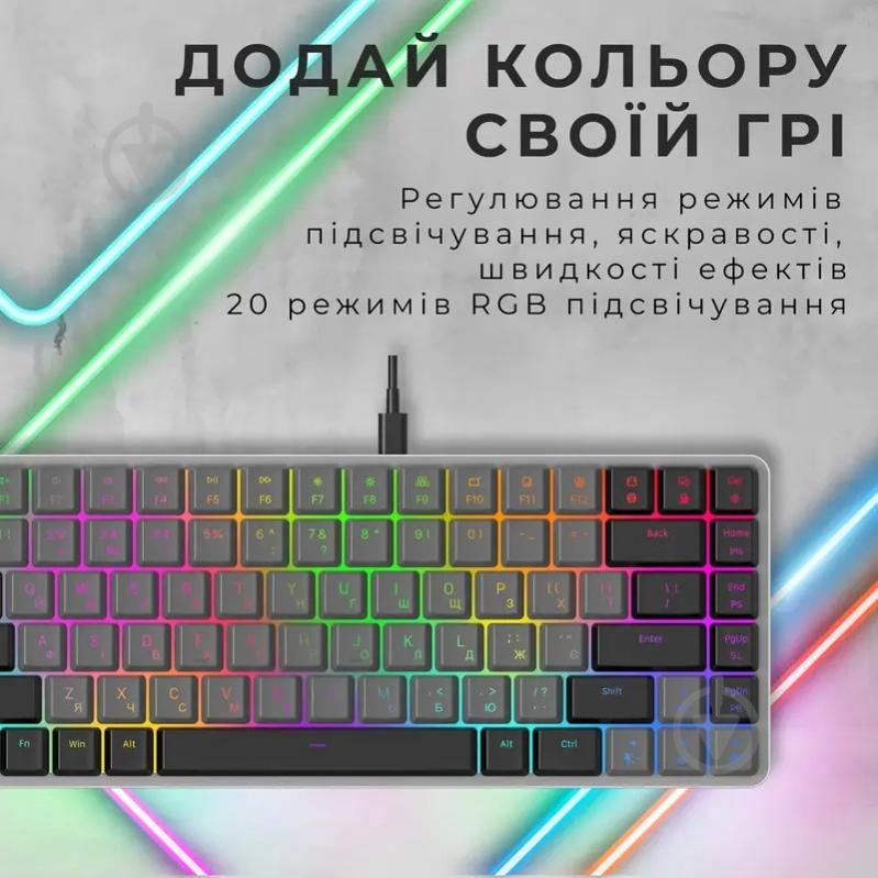 Клавиатура игровая GamePro MK141R Red Swich Low Profile (MK141R) grey - фото 4