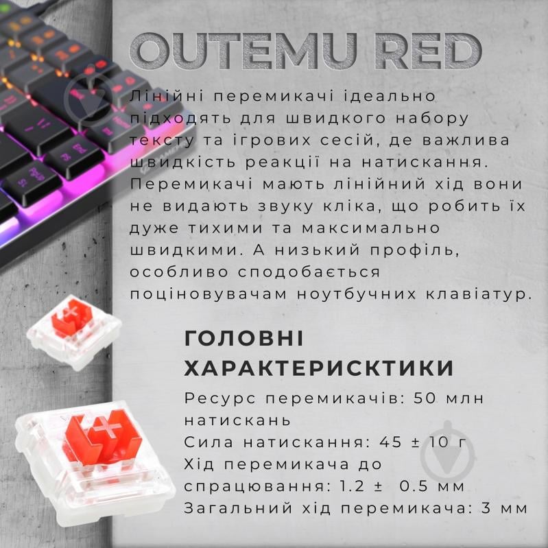 Клавиатура игровая GamePro MK141R Red Swich Low Profile (MK141R) grey - фото 11