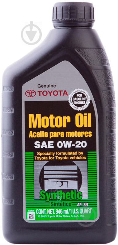 Моторное масло Toyota Synthetic Motor Oil 0W-20 0,946 л (002790WQTE) - фото 1