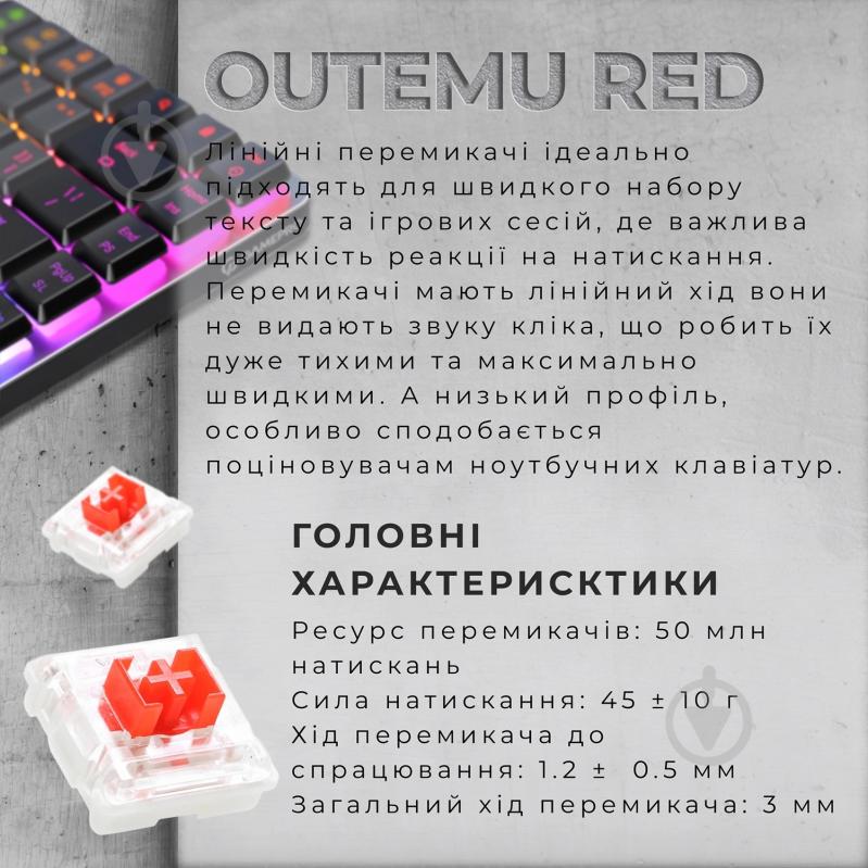 Клавиатура игровая GamePro MK230R Red Swich Low Profile Wireless / Bluetooth / USB (MK230R) grey - фото 10