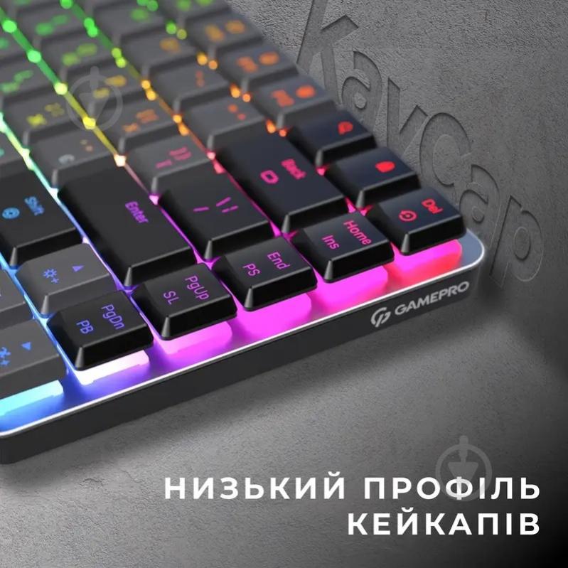 Клавиатура игровая GamePro MK230R Red Swich Low Profile Wireless / Bluetooth / USB (MK230R) grey - фото 12