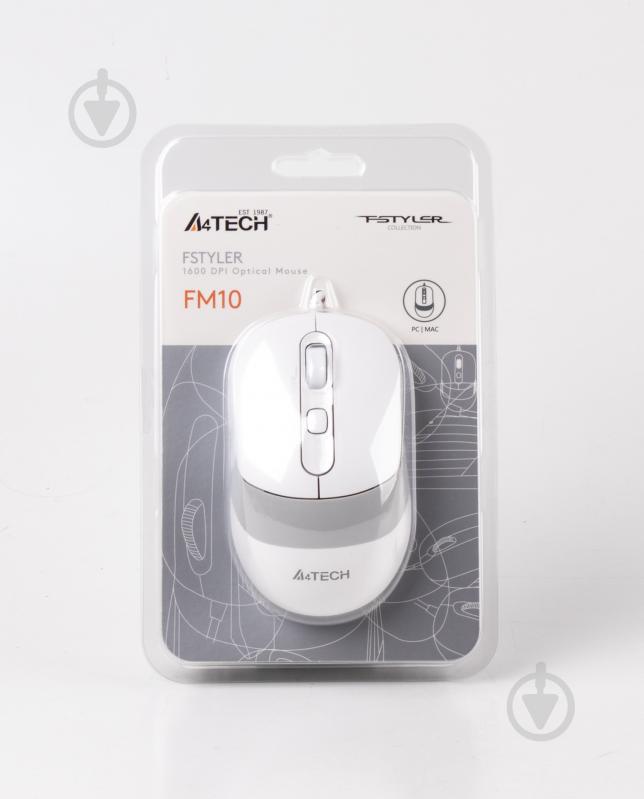 Мишка A4Tech Fstyler FM10 (White) white - фото 6