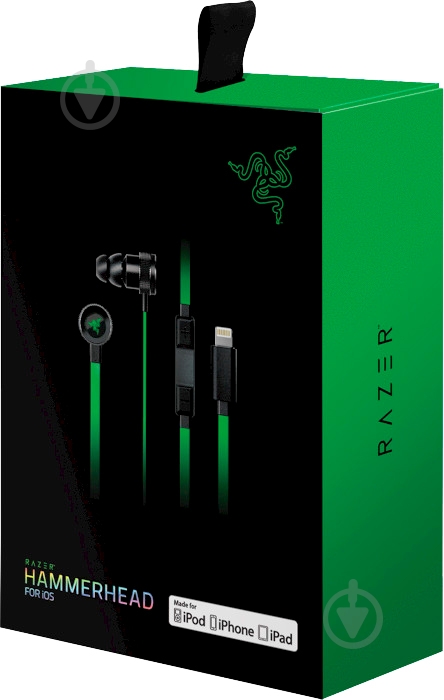 Наушники Razer Hammerhead for iOS black/green (RZ04-02090100-R3G1) - фото 5