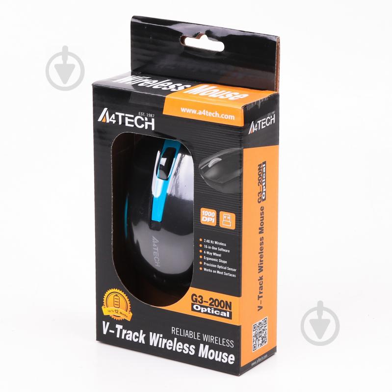 Мишка A4Tech G3-200N (Black+Blue) blue - фото 4