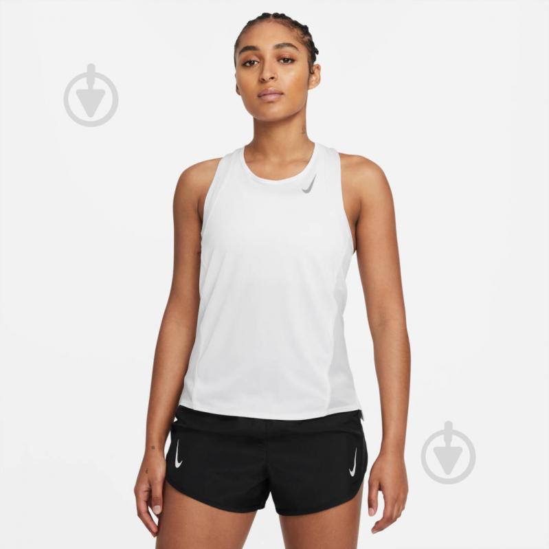 Майка Nike W NK FAST DF TANK DD5940-100 р.XS белый - фото 1