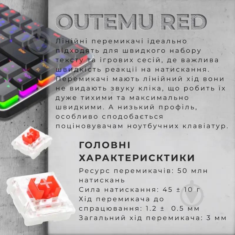 Клавиатура игровая GamePro MK122R Red Switch Low Profile Wireless (MK122R) grey - фото 12