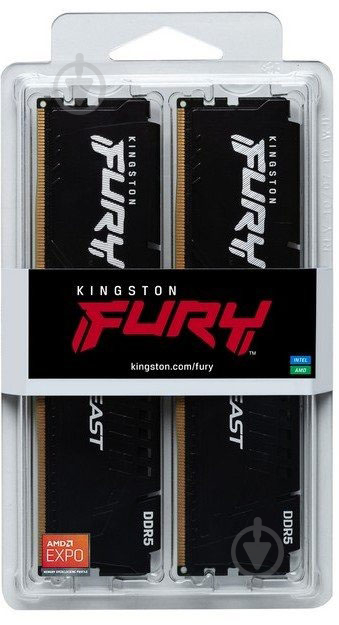 Оперативна пам'ять Kingston DDR5 SDRAM 32 GB (2x16GB) 5200 MHz (KF552C36BBEK2-32) FURY Beast Black EXPO - фото 5