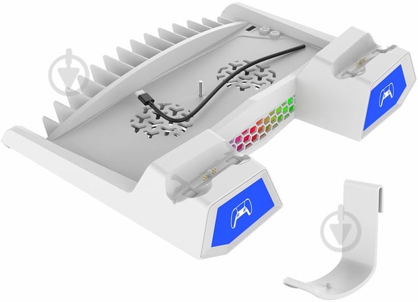 Підставка для ігрової приставки Ipega Sony PlayStation 5 Slim з зарядкою для геймпадів DualSense PG-P5S023 white - фото 5