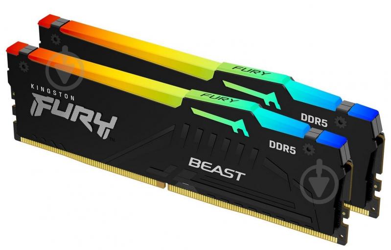 Оперативна пам'ять Kingston DDR5 SDRAM 32 GB (2x16GB) 6000 MHz (KF560C40BBAK2-32) FURY Beast RGB - фото 3