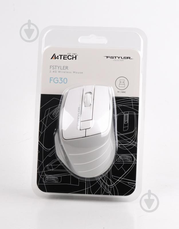 Мышка A4Tech Fstyler FG30 (Grey+White) (FG30 (Grey+White)) - фото 5