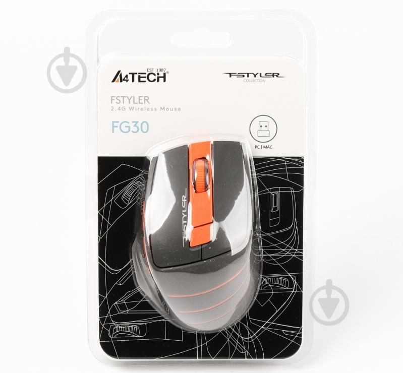 Мышка A4Tech Fstyler FG30 (Orange) orange (FG30 (Orange)) - фото 6