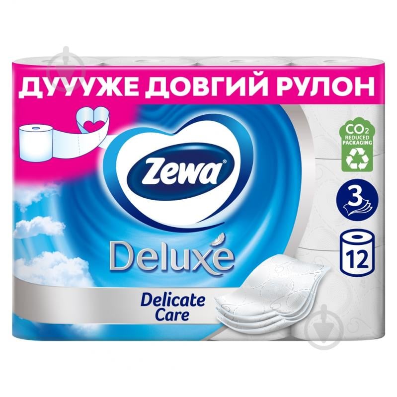 Туалетная бумага Zewa Deluxe белая лимитированная коллекция трехслойная - фото 1