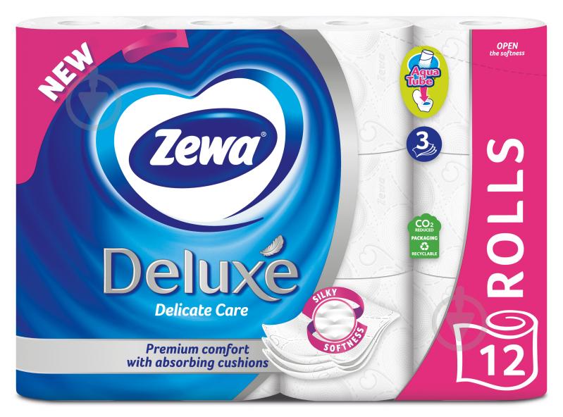 Туалетний папір Zewa Deluxe білий лімітована колекція тришаровий - фото 1
