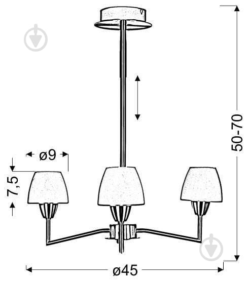 Люстра стельова Candellux TOGO 3x40 Вт G9 нікель/білий 33-10639 - фото 2