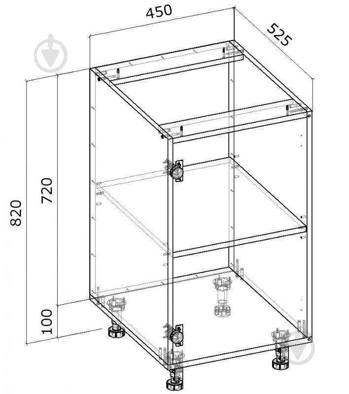 Тумба нижняя распашная 450x820x522 мм клен - фото 2 Тумба нижняя распашная 450x820x522 мм клен - фото 2