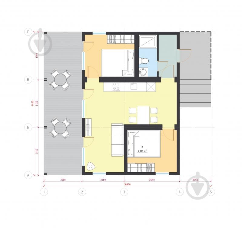 Модульний будинок корисною площею 48 м кв (три модулі) комплектації СТАНДАРТ - фото 5