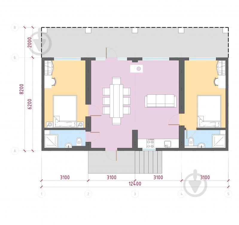 Модульний будинок корисною площею 64 м кв (чотири модулі) комплектації СТАНДАРТ - фото 5