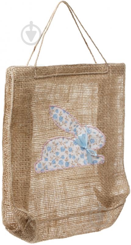 Сумка подарункова з мішковини Зайчик 21х7х23 см - фото 2 Сумка подарункова з мішковини Зайчик 21х7х23 см - фото 2