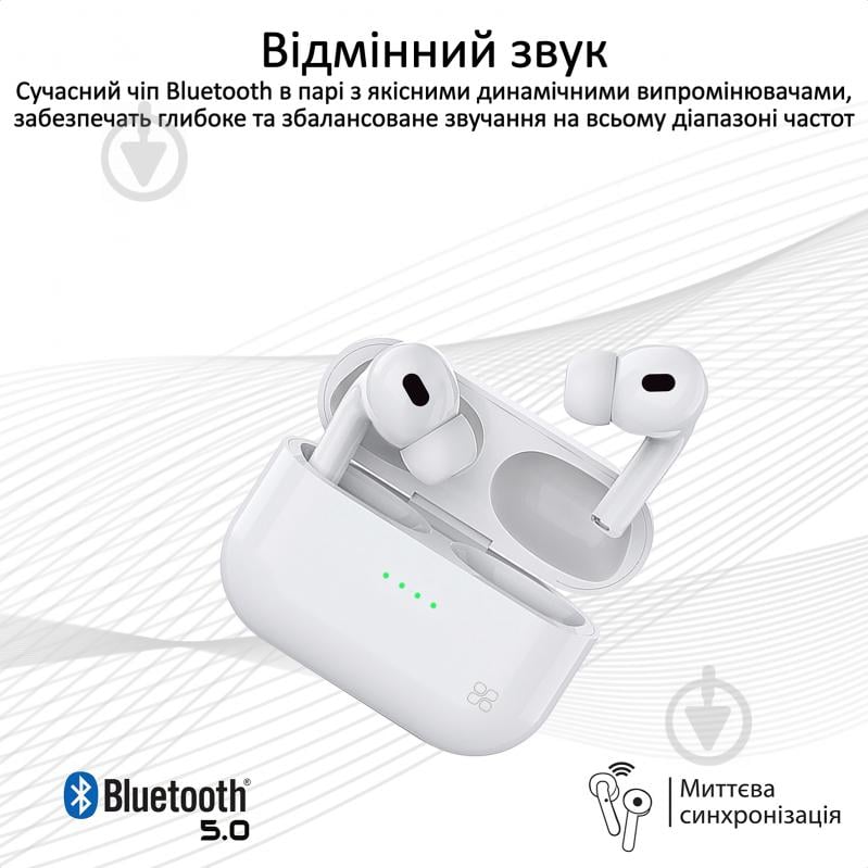 Наушники Promate Harmoni Bluetooth 5 white (harmoni.white) - фото 2