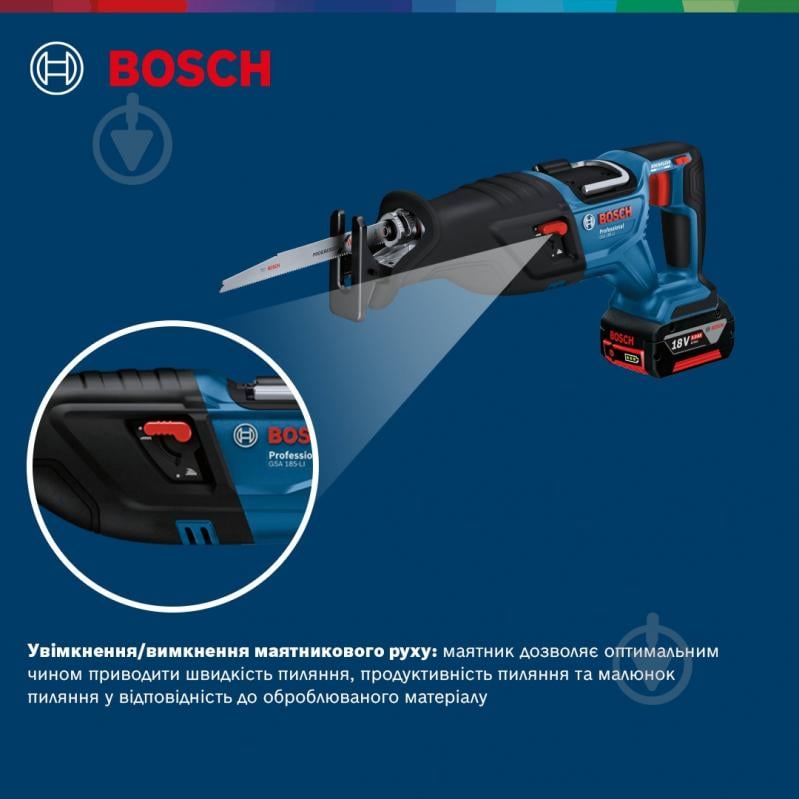 Пила сабельная Bosch Professional GSA 185-LI 06016C0020 - фото 16