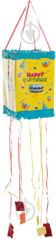 Пиньята пакет Happy Birthday желтый - фото 1 Пиньята пакет Happy Birthday желтый - фото 1