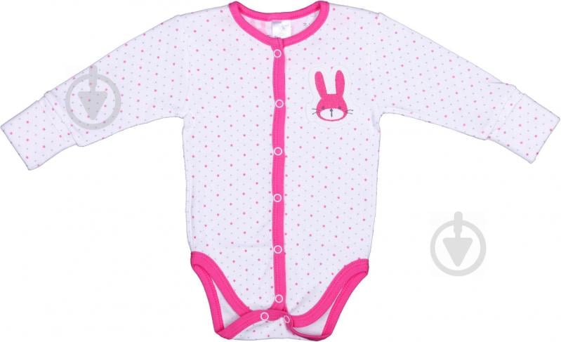 Боді дитяче для дівчинки Baby Veres Hello Bunny р.62 рожевий із білим - фото 2