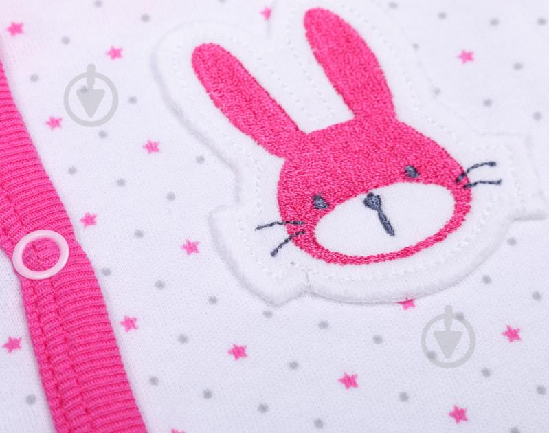 Боді дитяче для дівчинки Baby Veres Hello Bunny р.62 рожевий із білим - фото 5