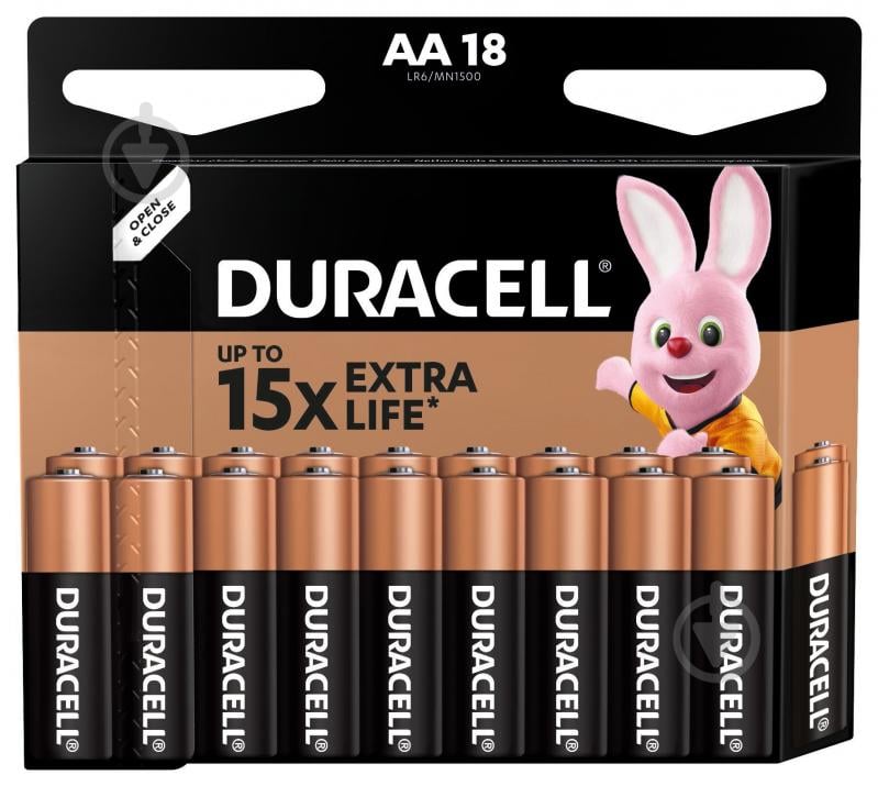 Батарейки лужні Duracell MN1500 AA (пальчикові) 18 шт. - фото 2
