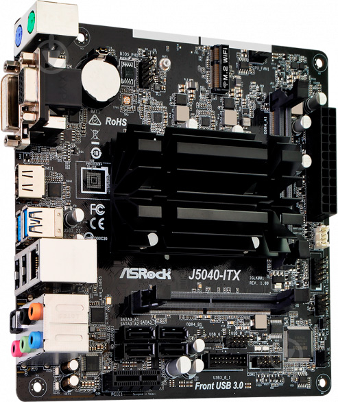 Материнська плата ASRock J5040-ITX (Integrated CPU, SoC, mini ITX) - фото 2