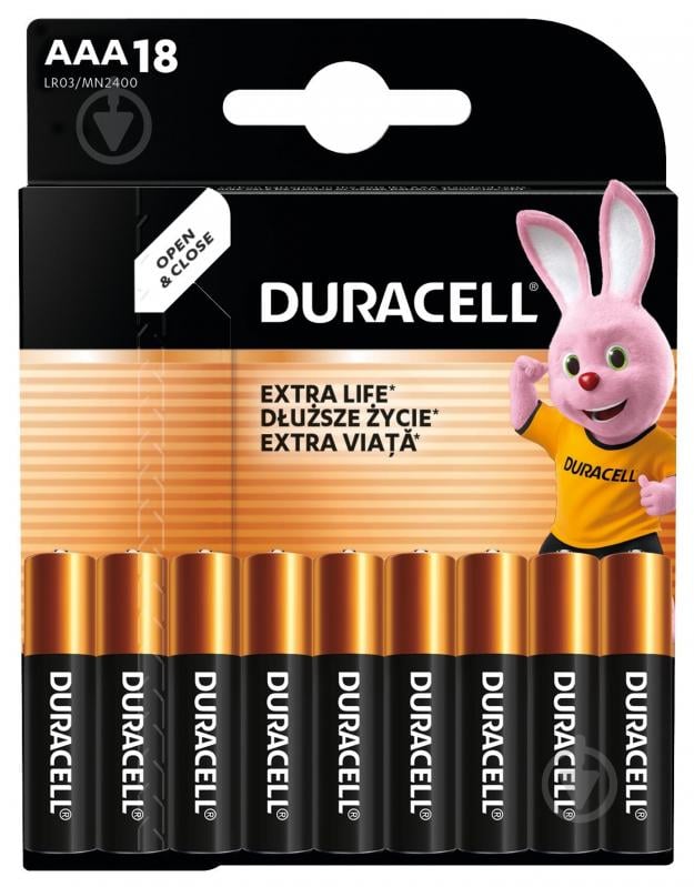Батарейки щелочные Duracell AAA (мизинчиковые) 18 шт. - фото 2