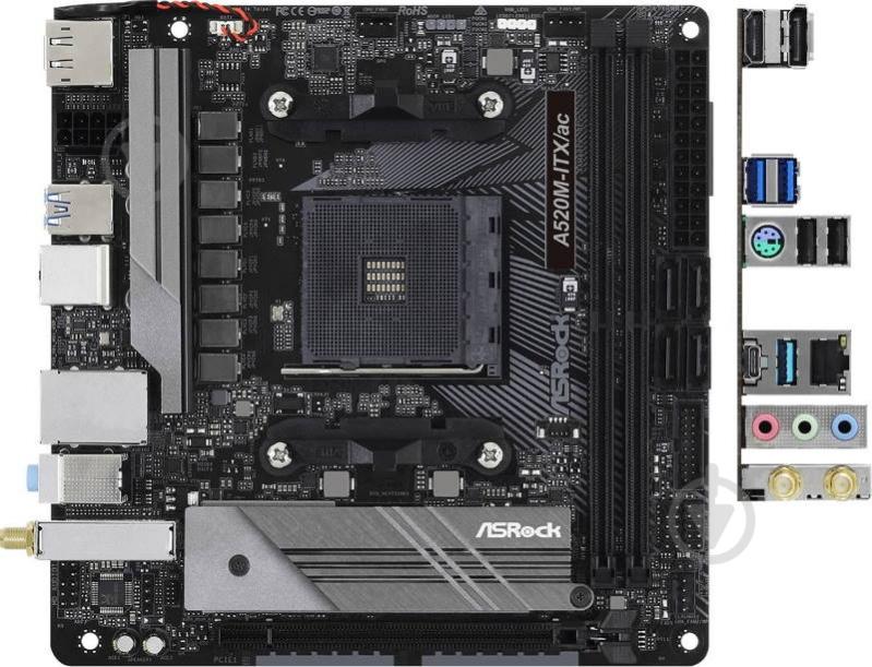 Материнская плата ASRock A520M-ITX/AC (Socket AM4, AMD A520, mini ITX) - фото 2