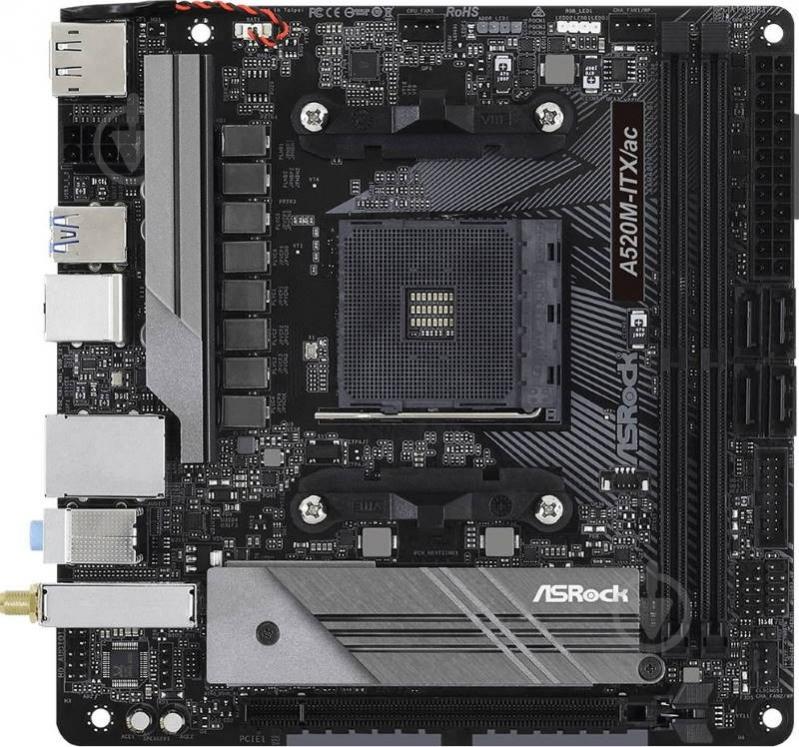Материнская плата ASRock A520M-ITX/AC (Socket AM4, AMD A520, mini ITX) - фото 1