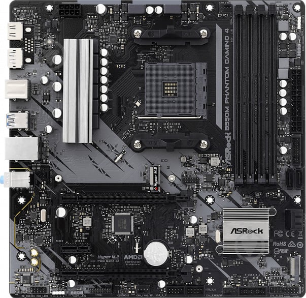 Материнская плата ASRock B550M PHANTOM GAMING 4 (Socket AM4, AMD B550, mirco ATX) - фото 1