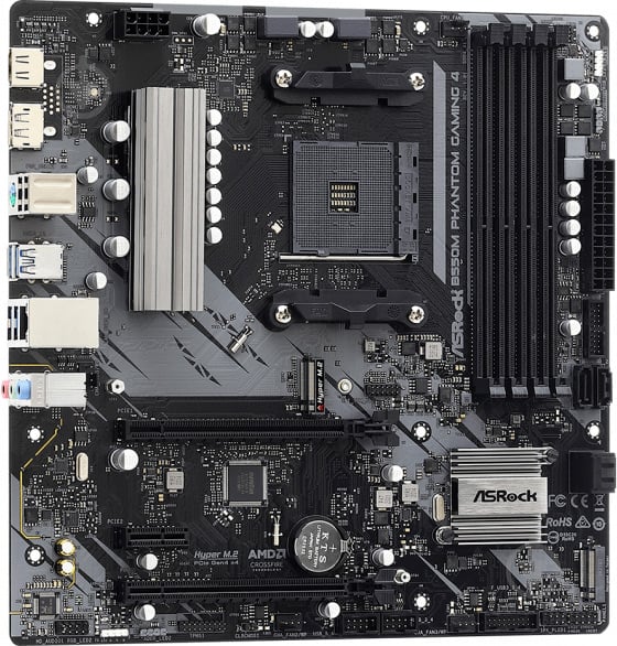 Материнская плата ASRock B550M PHANTOM GAMING 4 (Socket AM4, AMD B550, mirco ATX) - фото 2