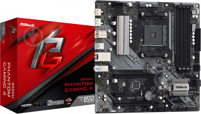 Материнская плата ASRock B550M PHANTOM GAMING 4 (Socket AM4, AMD B550, mirco ATX) - фото 5