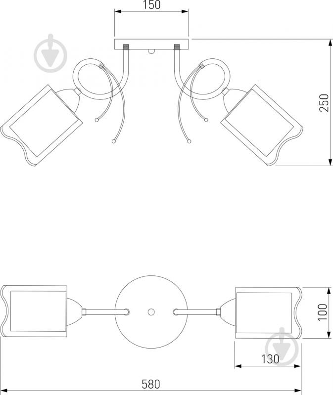 Люстра потолочная Strotskis Renee 30122/2 2x60 Вт E27 хром - фото 4