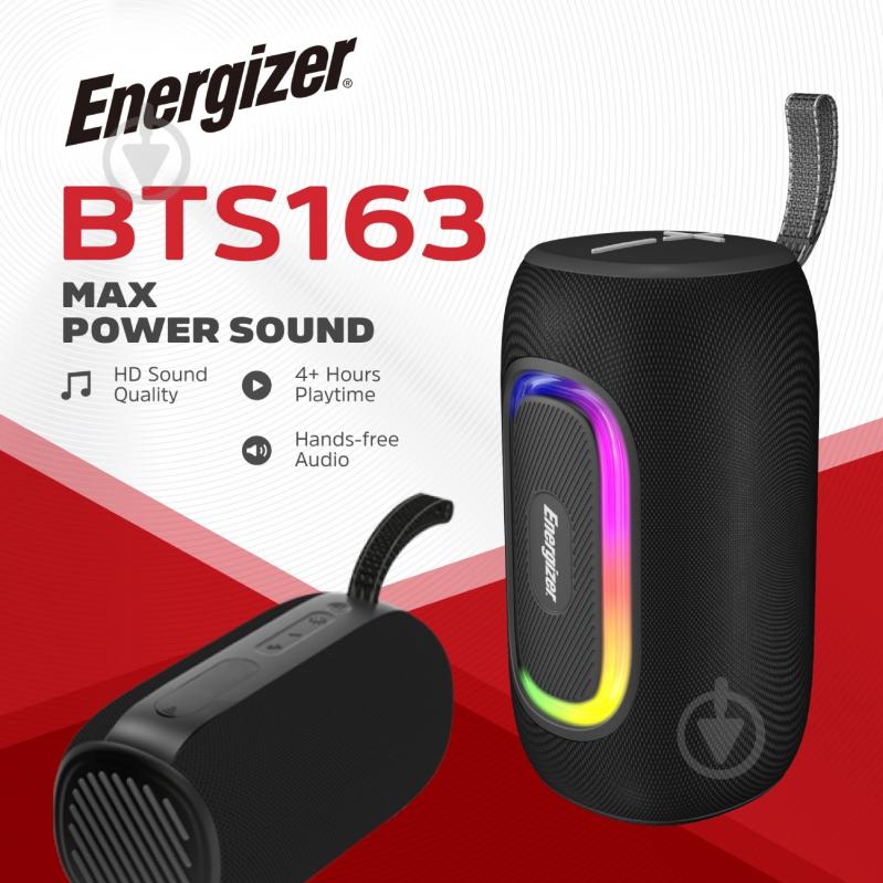 Портативная колонка Energizer 1.0 black (BTS163) - фото 3
