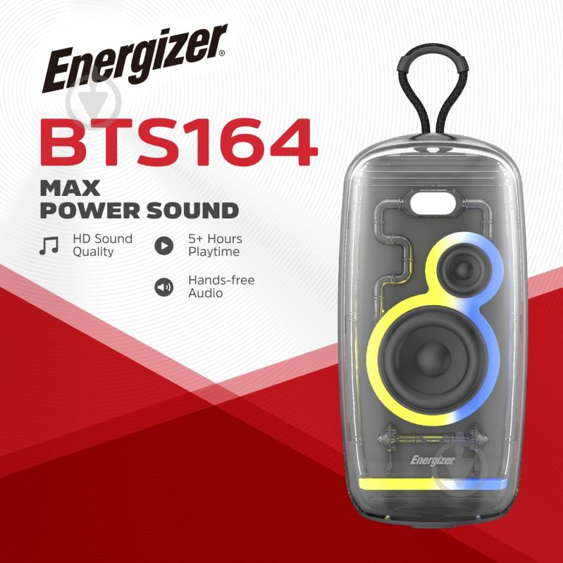 Портативная колонка Energizer 1.0 black (BTS164) - фото 4 Портативная колонка Energizer 1.0 black (BTS164) - фото 4
