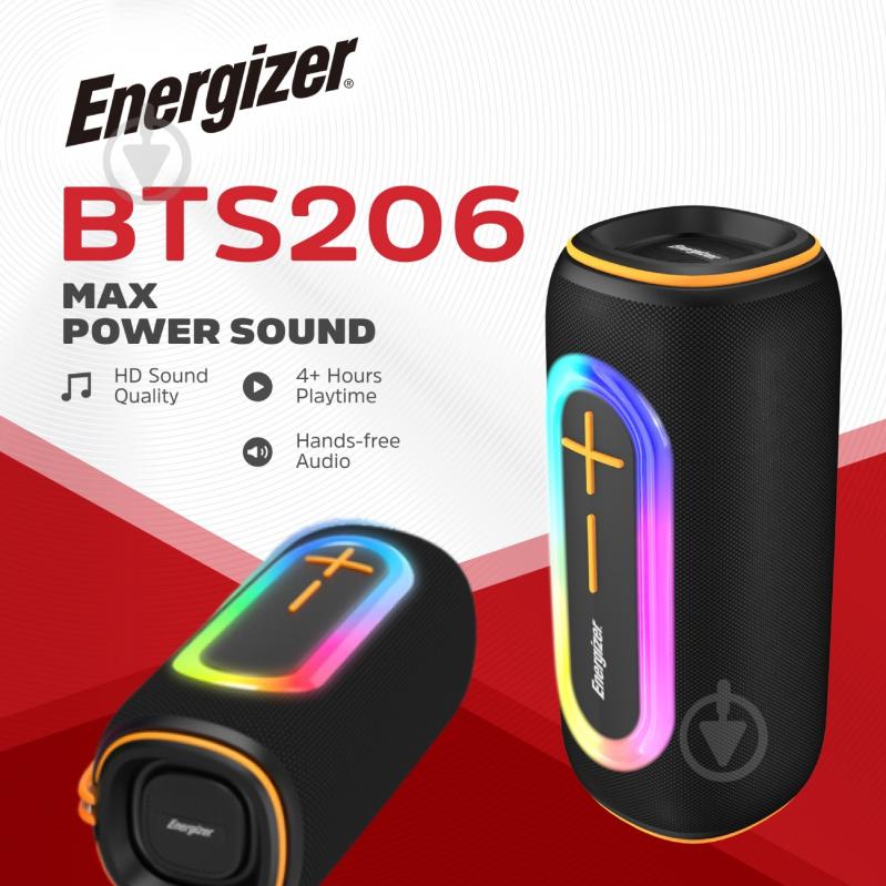 Портативная колонка Energizer 1.0 black (BTS206) - фото 3