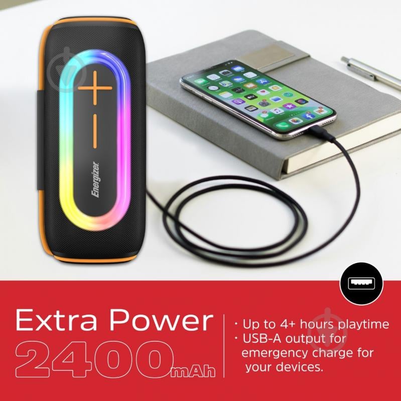 Портативная колонка Energizer 1.0 black (BTS206) - фото 6