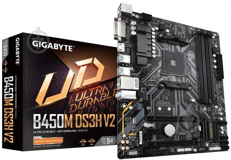 Материнська плата Gigabyte B450M DS3H V2 (Socket AM4, AMD B450, mirco ATX) - фото 4