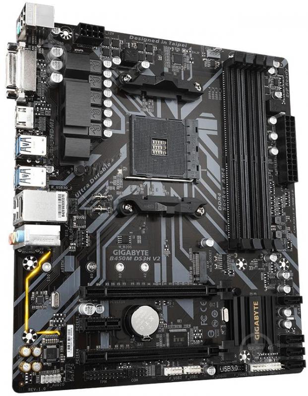 Материнська плата Gigabyte B450M DS3H V2 (Socket AM4, AMD B450, mirco ATX) - фото 1