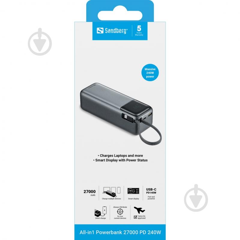 Повербанк Sandberg 27000 mAh blue (421-31) - фото 6