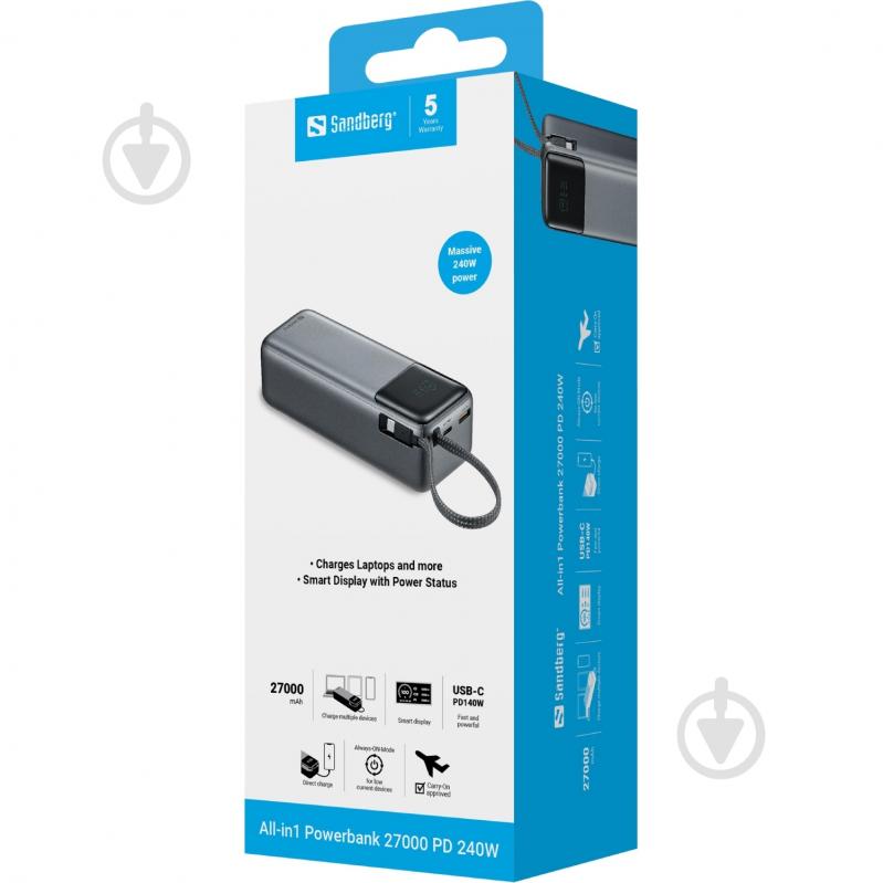 Повербанк Sandberg 27000 mAh blue (421-31) - фото 7